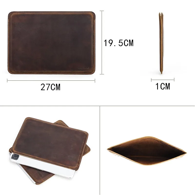 Imagem -02 - Bolsa de Couro Genuíno Capa para Tablet para Ipad Pro 11 Ipad Air 10.5 10.9 10.2 Gen