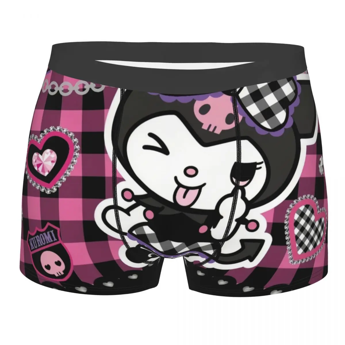 

Нижнее белье в стиле аниме Kuromi Sanrio на заказ, мужские дышащие трусы-боксеры, шорты, мягкие трусы для Homme