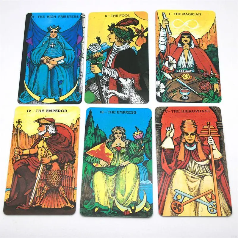 Q84C Tarjetas Holográficas Tarot brillante Full English Mysterious Edition para Astrology Family Party Juego