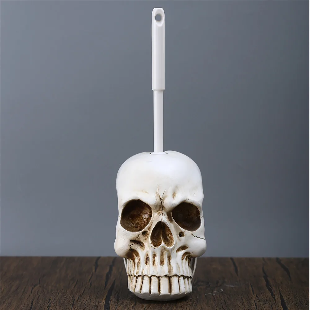 Creative Skull Toilet Brush Holder Resin Base Home Hotel Toilet Supplies Bathroom Cleaning Tools Decoration Statue Dropshipping