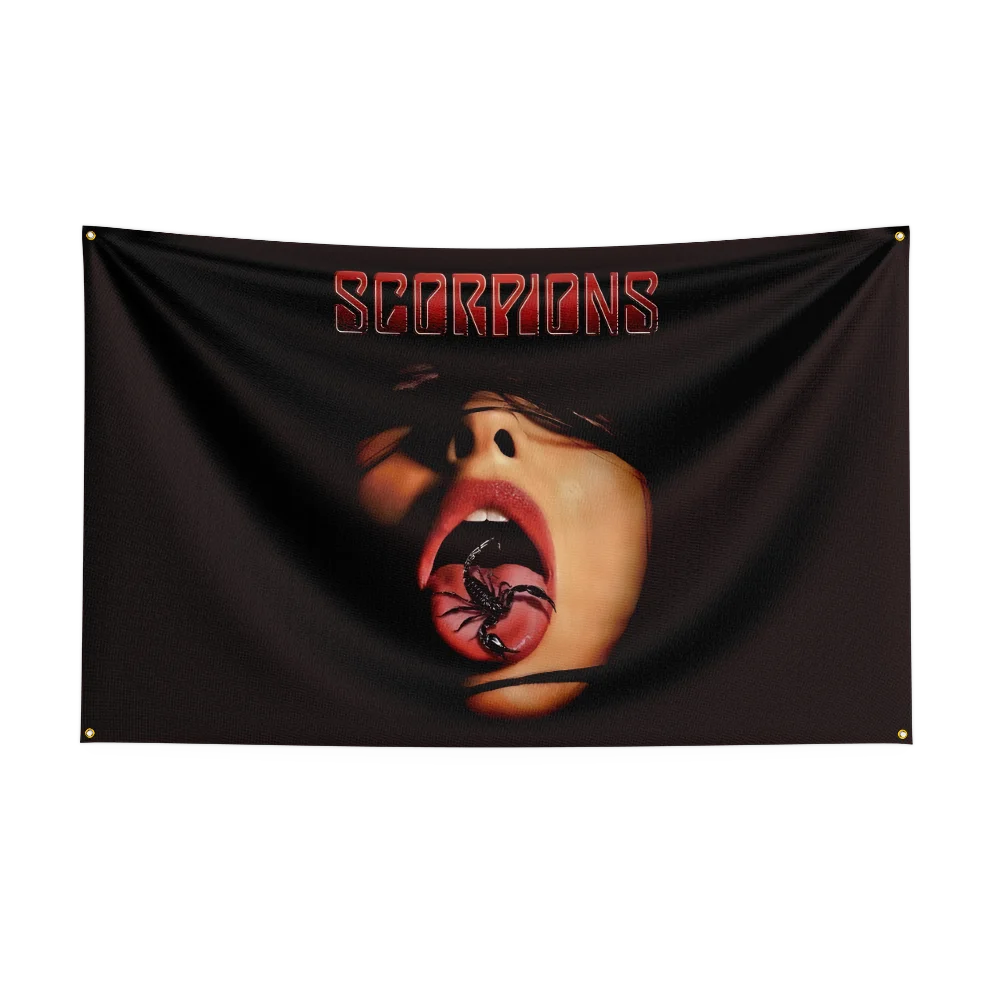 3x5 Ft S-Scorpions Heavy Rock Band Flag Polyester Digital Printing Banner for Bedroom Wall Art Out Door Tapestry Decoration