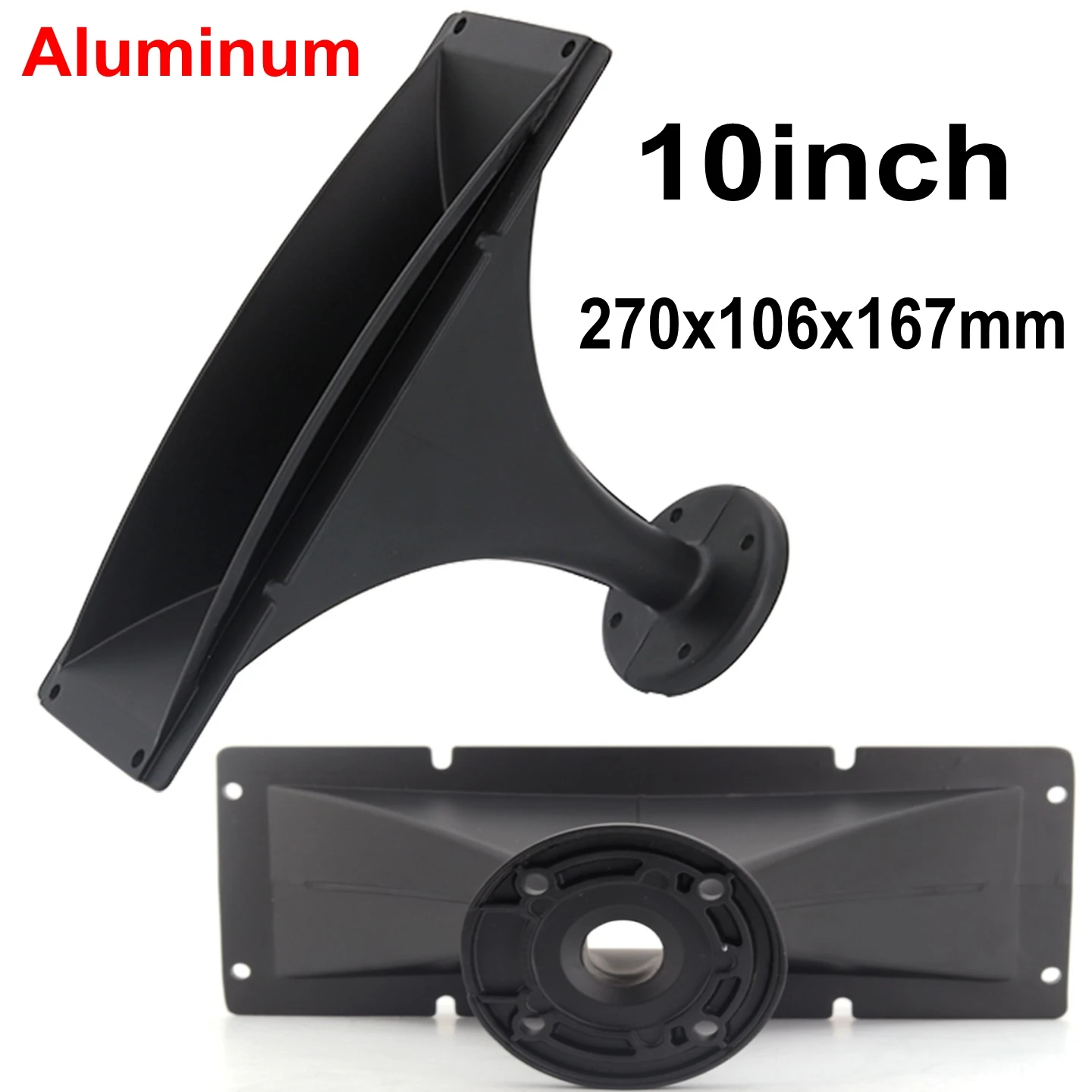 10 inch speaker rectangular aluminum high-frequency horn shell 270x106x167mm 25.5 core 80 magnetic dedicated