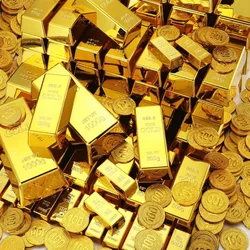 Fake Gold Bar Creative Golden Brick Simulation Hollow Gold Bullion Movie Prop Novelty Joke Gift Decorative Prop For Party Toy