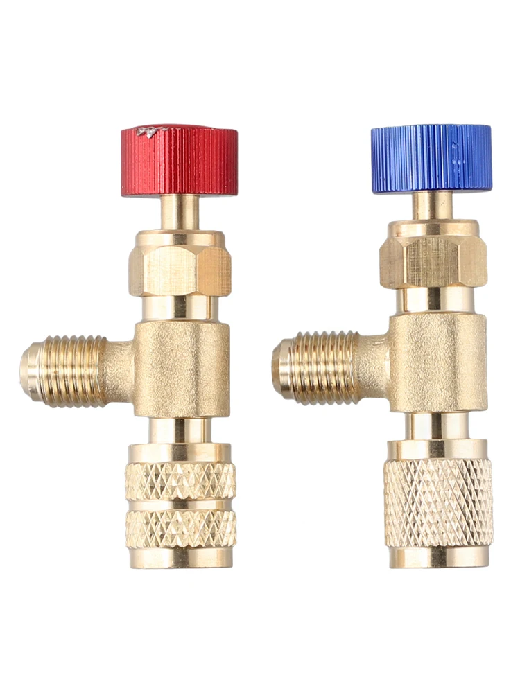 2PCS R410 R22 Air Conditioning Refrigerant Liquid Safety Valve Manual Valve Adapter For Air Conditioning Repair And Fluoride