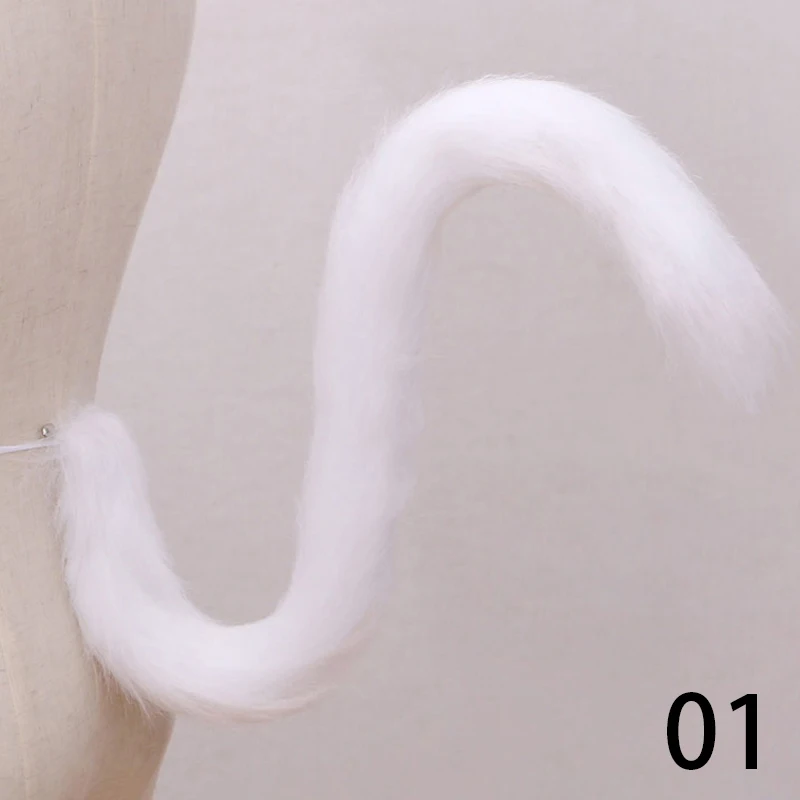 Long-Haired Cat Tail Cosplay Animal Wolf Tail Long Plush Tiger Panther Maid Nekopara Lolita Upturned Simulation Beast Tail Prop