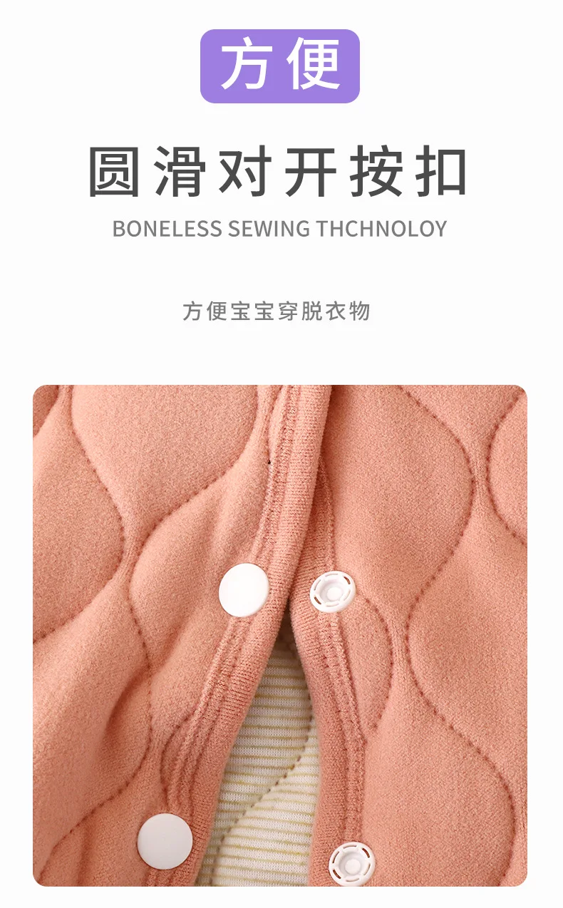 Neue Winter-Knopfjacke aus Baumwolle für Kinder, Warme Herbst-Alltagsjacke, Dreifach-Jacke für Jungen, Verdickte Mädchenjacke, Kinderbekleidung – Detail 7