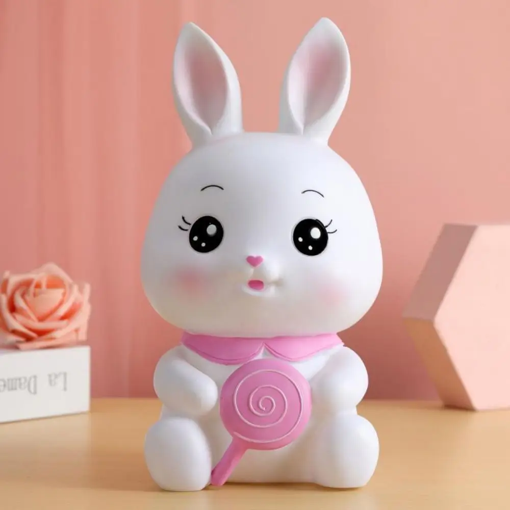 

Large Capacity Cute Rabbit Piggy Bank Unbreakable Anti-fall Sitting Panda Saving Jar Cartoon Bunny Ornaments Easy to Use