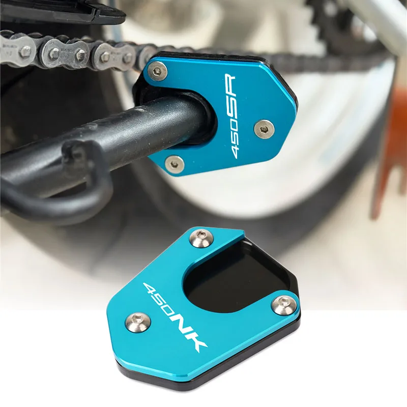 Für CFMOTO 450SR 450SS 450NK 450CLC 2022-2024 Motorrad-Seitenständer-Verlängerungsplatte Fußständer-Vergrößerungspad 450SR SS NK CLC