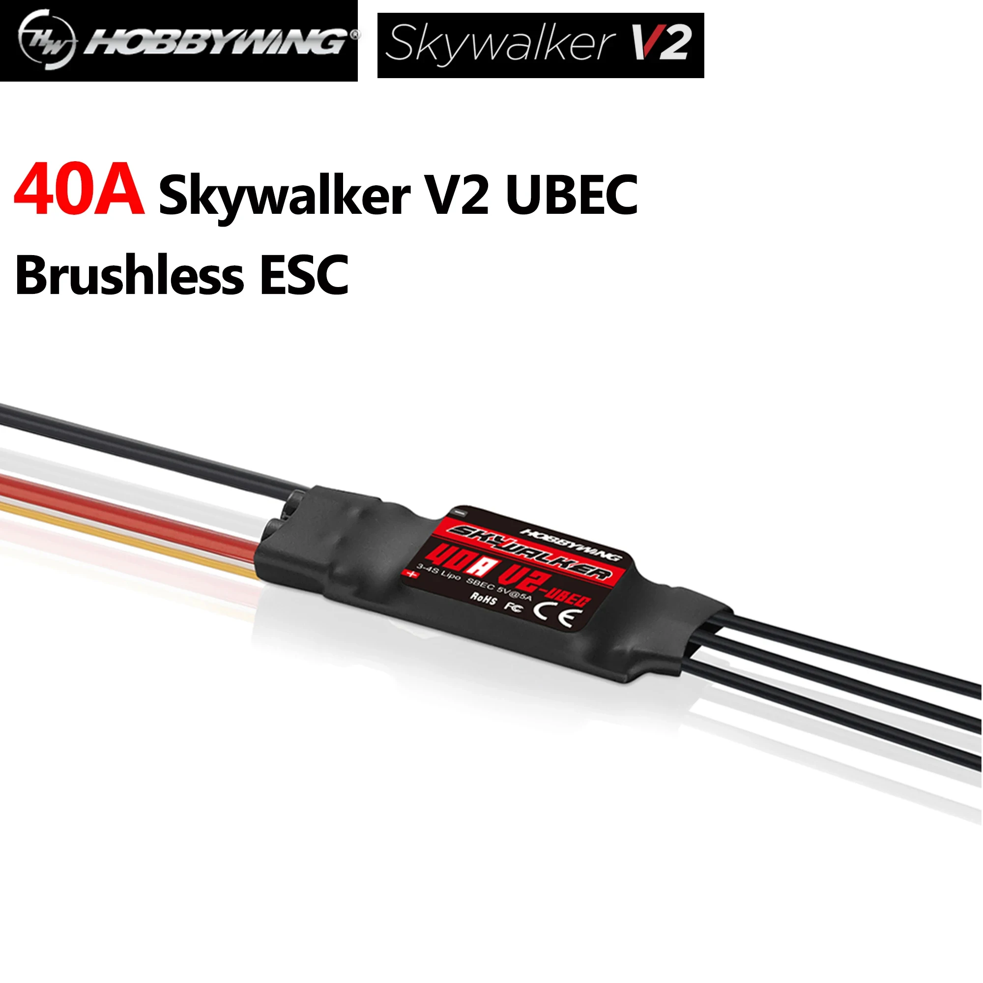 Hobbywing SKYWALKER Series 2-6S 20A 30A 40A 50A 60A 80A 100A Brushless ESC Speed Controller With UBEC For RC Quadcopter