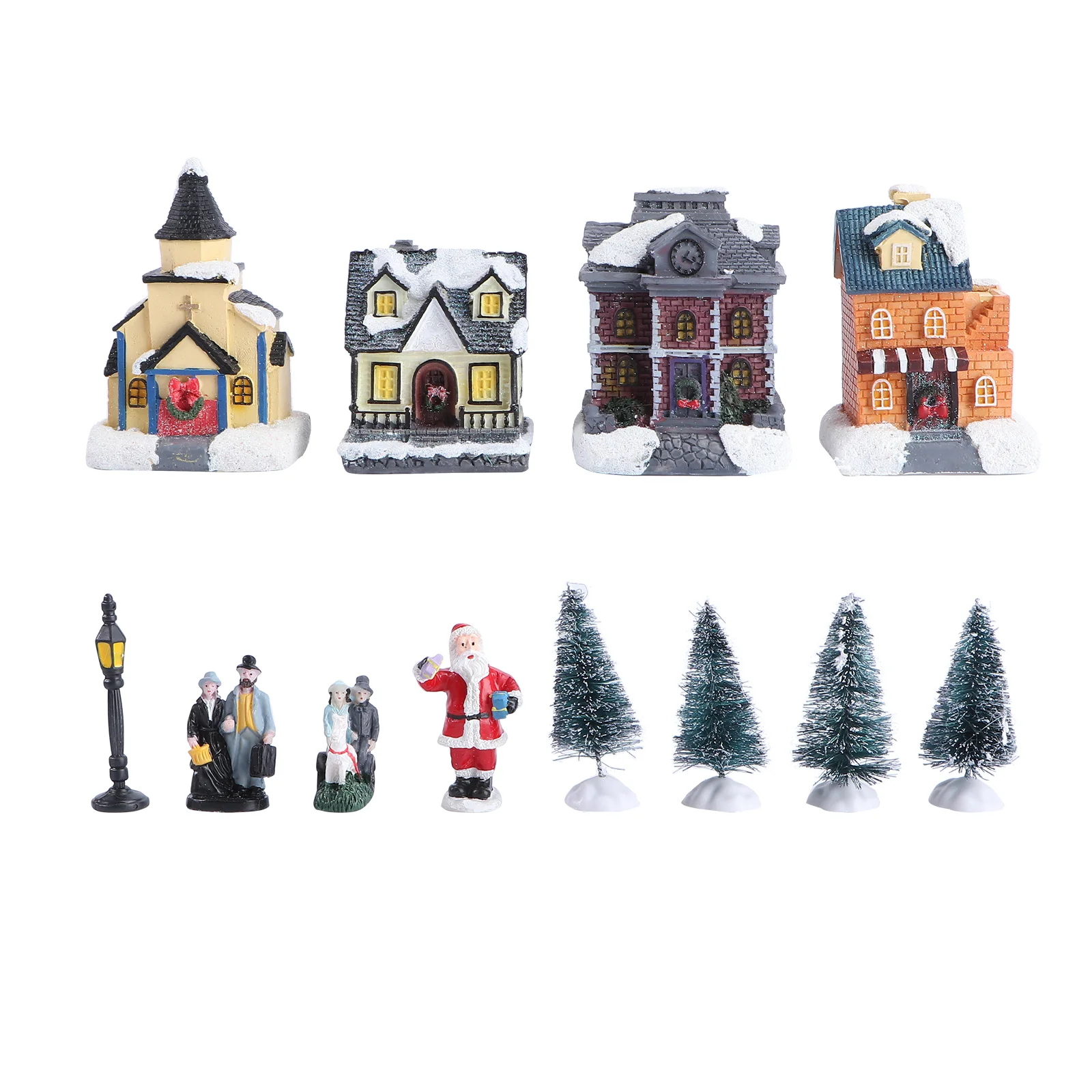 

Glowing House Decor Miniature Resin Landscape Accessory Xmas Gingerbread Christmas nament Electronic Music Dollhouse