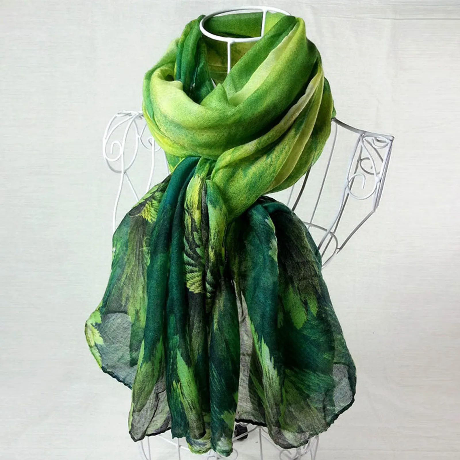 Bufanda larga y suave con estampado de hilo de París para mujer, chal envolvente, estola, bufandas Pashmina