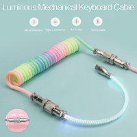 Keyboard Cable RGB Dazzling Glowing Gaming Mechanical Keyboard Navigation Plug Cable Glowing Data Cord Colourful Data Cable