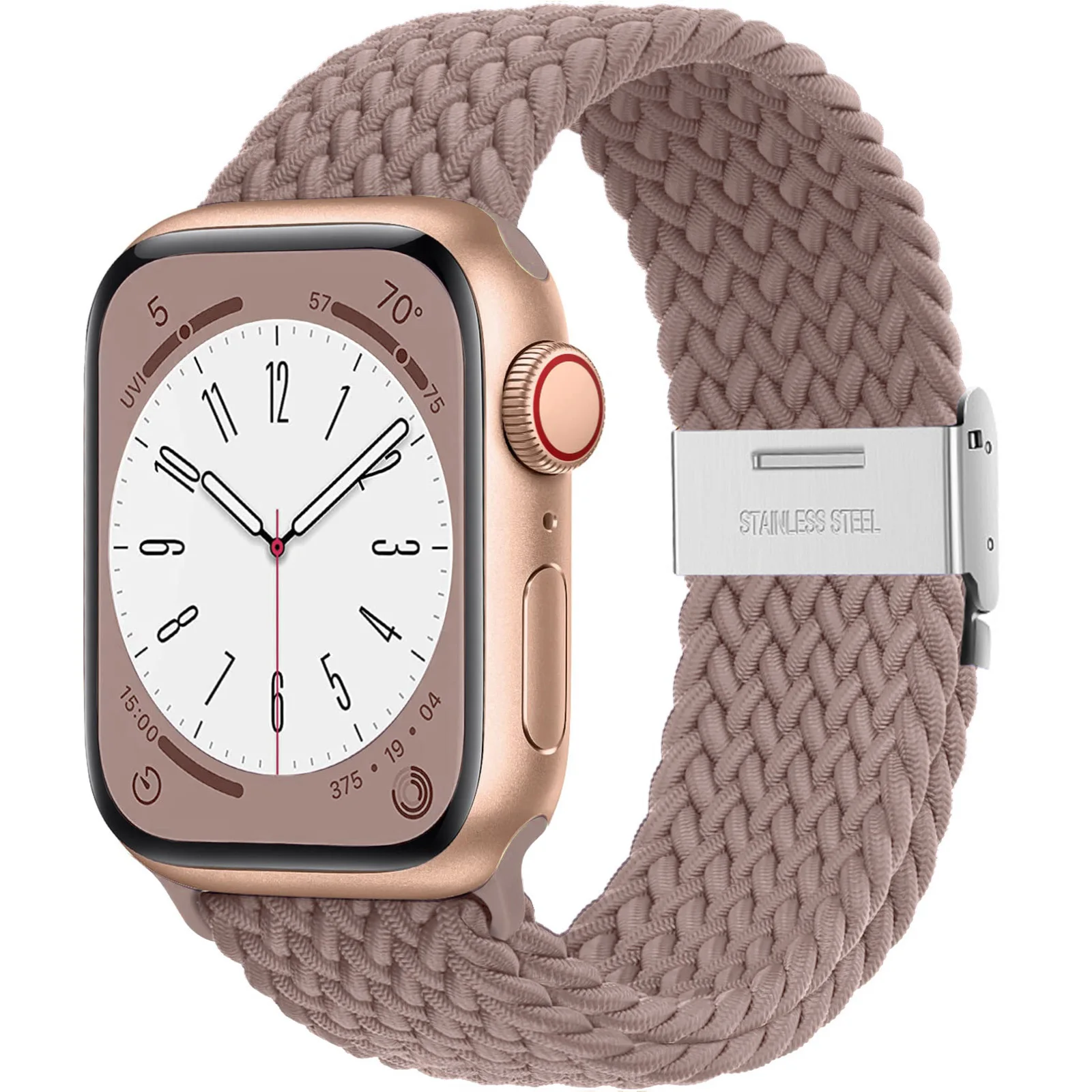 Correa trenzada para Apple watch, pulsera a presión de nailon de 44mm, 45mm, 49mm, 40mm, 41mm y 38mm para iWatch ultra series 8, 6, 5, 4, 7, SE