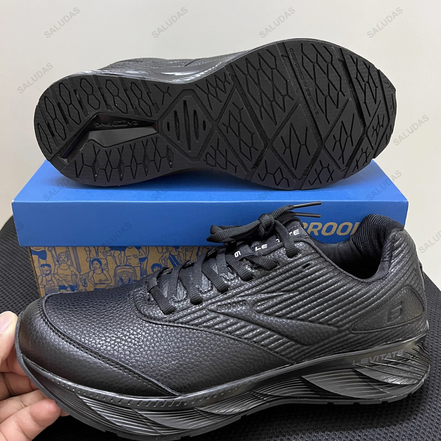 Brooks Sneakers Levitate 6 Men's Genuine Leather Casual Sports Shoes Waterproof Soft Sole Comfortable Outdoor Walking Sneakers