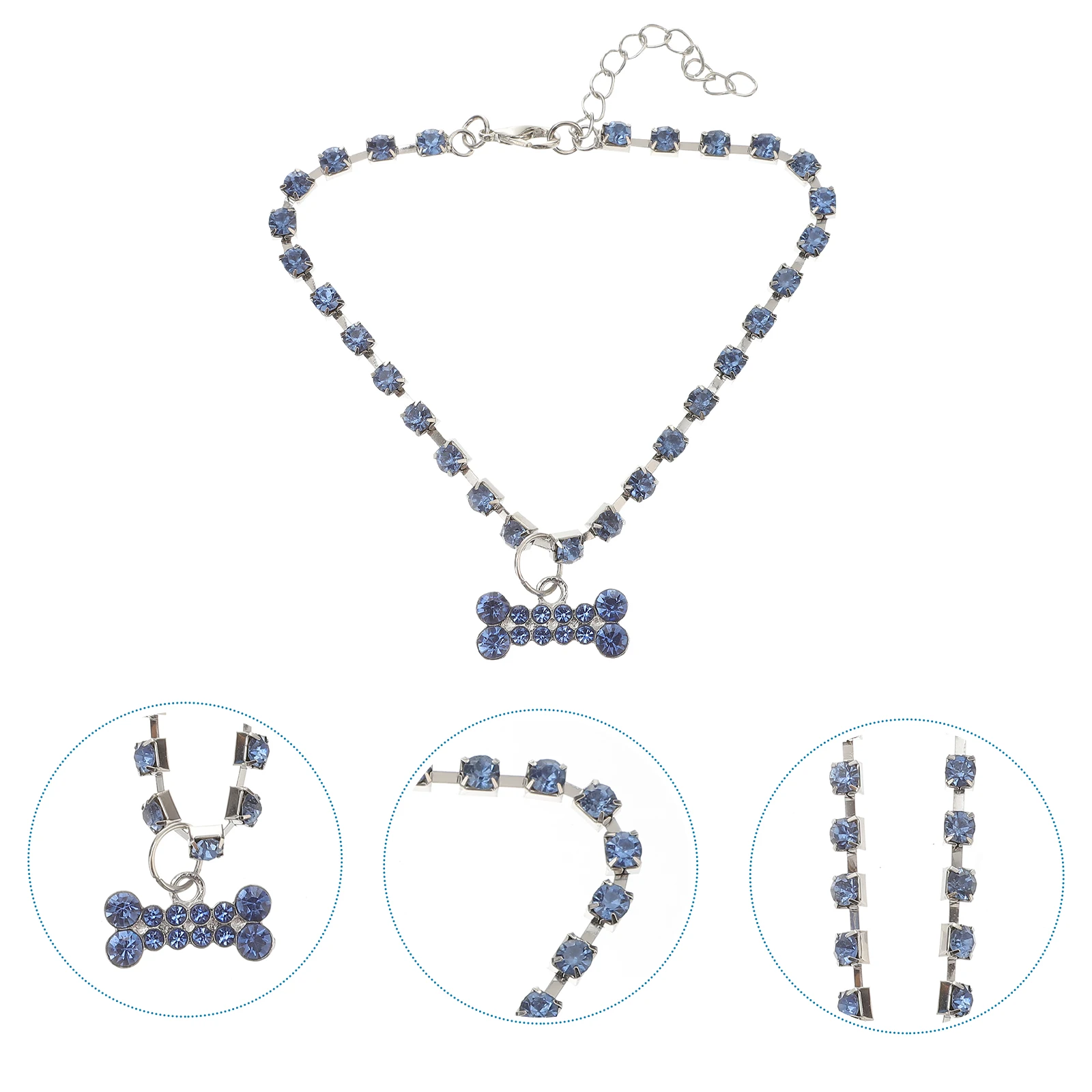 

Bone Necklace Pet Collar Pendant Small Dog Necklaces for Dogs to Wear Decoration Blue