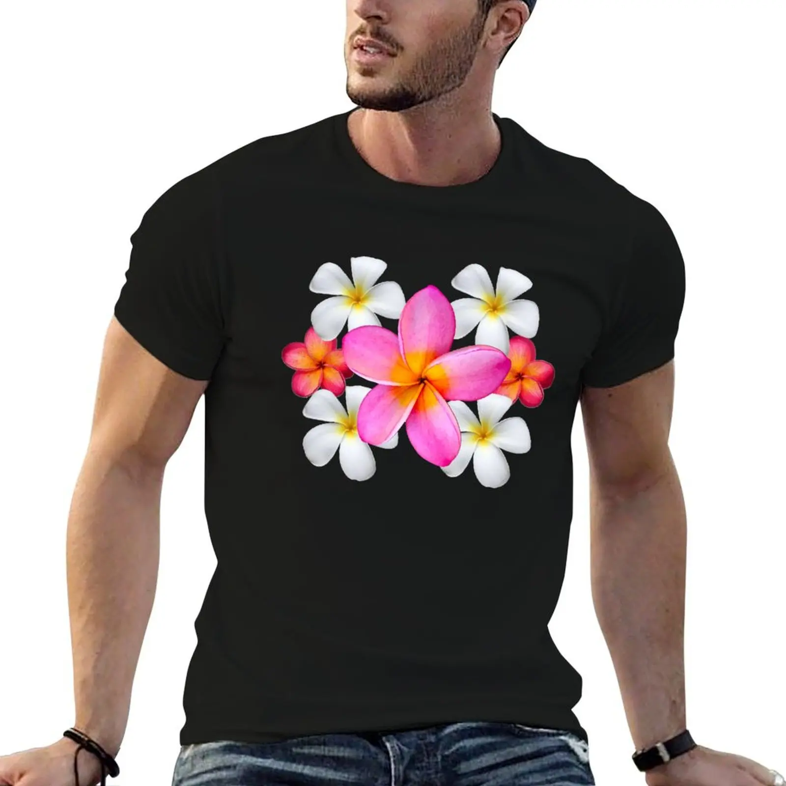 Frangipani tropical summer flowers T-Shirt sports fans essential t shirt aesthetic clothes mens shirts graphic tee