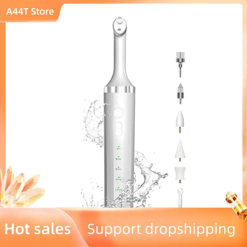 

A44T Teeth Polisher With 5 Brush Heads 5 Speed Modes LED Light IPX6 Waterproof Tooth Polishing Kit Teeth Cleaning Tool