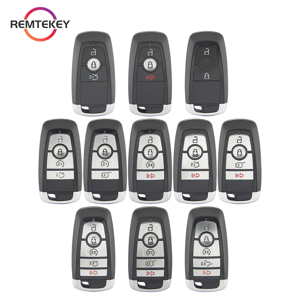 

REMTEKEY Smart Car Key Case Remote Shell 2/3/4/5 Button for Ford EcoSport Edge Explorer Mustang Explorer Edge Escape Expedition