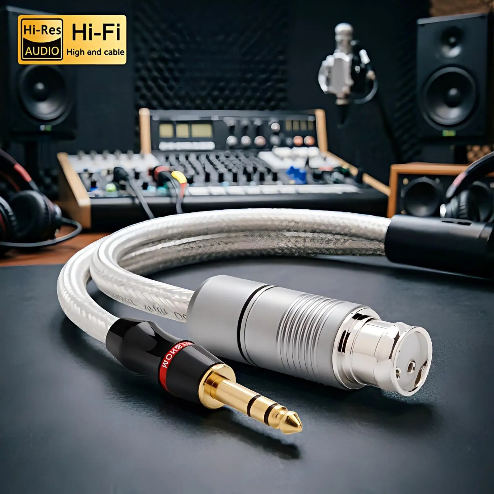 

Prffair HiFi 6.35mm Stereo Plug to XLR 3-Pin Female Connector Pure Silver Headphone Microphone Audio Cable