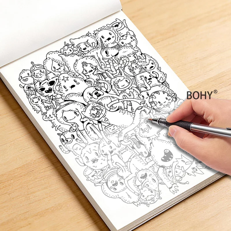 1 Fun Adult Graffiti Sketching and Coloring Album, 24 Pages, Suitable for Adults To Decompress, Teenagers To Practice Painting