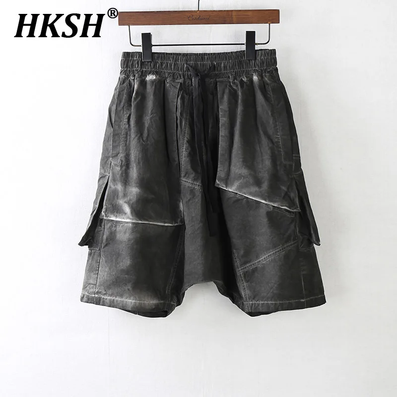 

HKSH Summer New Men's Niche Design Trend Big Crotch Cotton Shorts High Street Vintage Loose Casual Chic Streetwear Capris HK1472