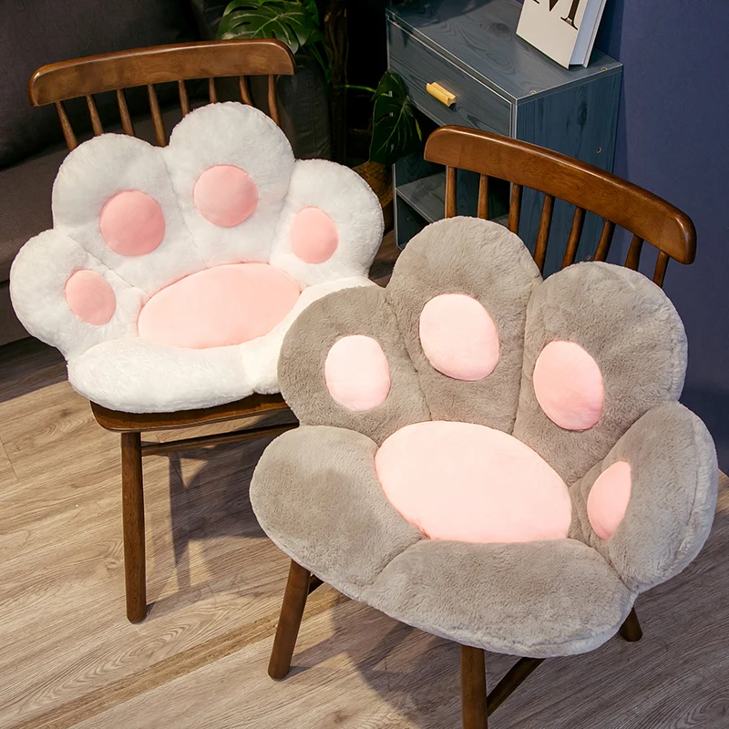 60*70cm Bear Cat Paw Plush Seat Cushion Ins Lovely Home Decoration Floor Mat Stuffed Soft Chair Rest Cushion Dolls