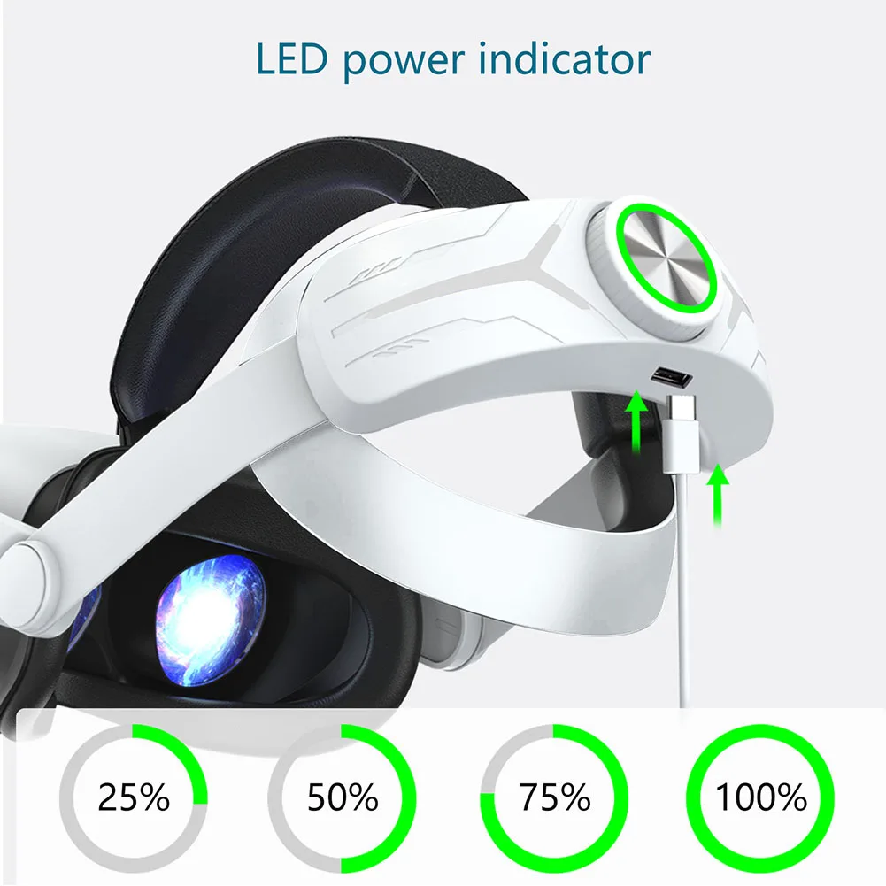 حزمة بطارية مريحة لحزام الرأس RGB بطارية حزام النخبة 8000 مللي أمبير في الساعة دعم وتوازن معزز لـ Oculus Quest 2 لـ Meta Quest 2 #1