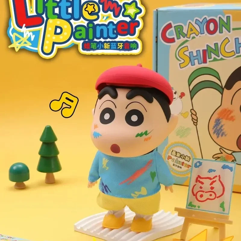 

Kawaii New Crayon Shin-Chan Little Painter Series Bluetooth Speaker Figurines Toy Anime Xiaoxin Ornaments Toy Gift For Children
