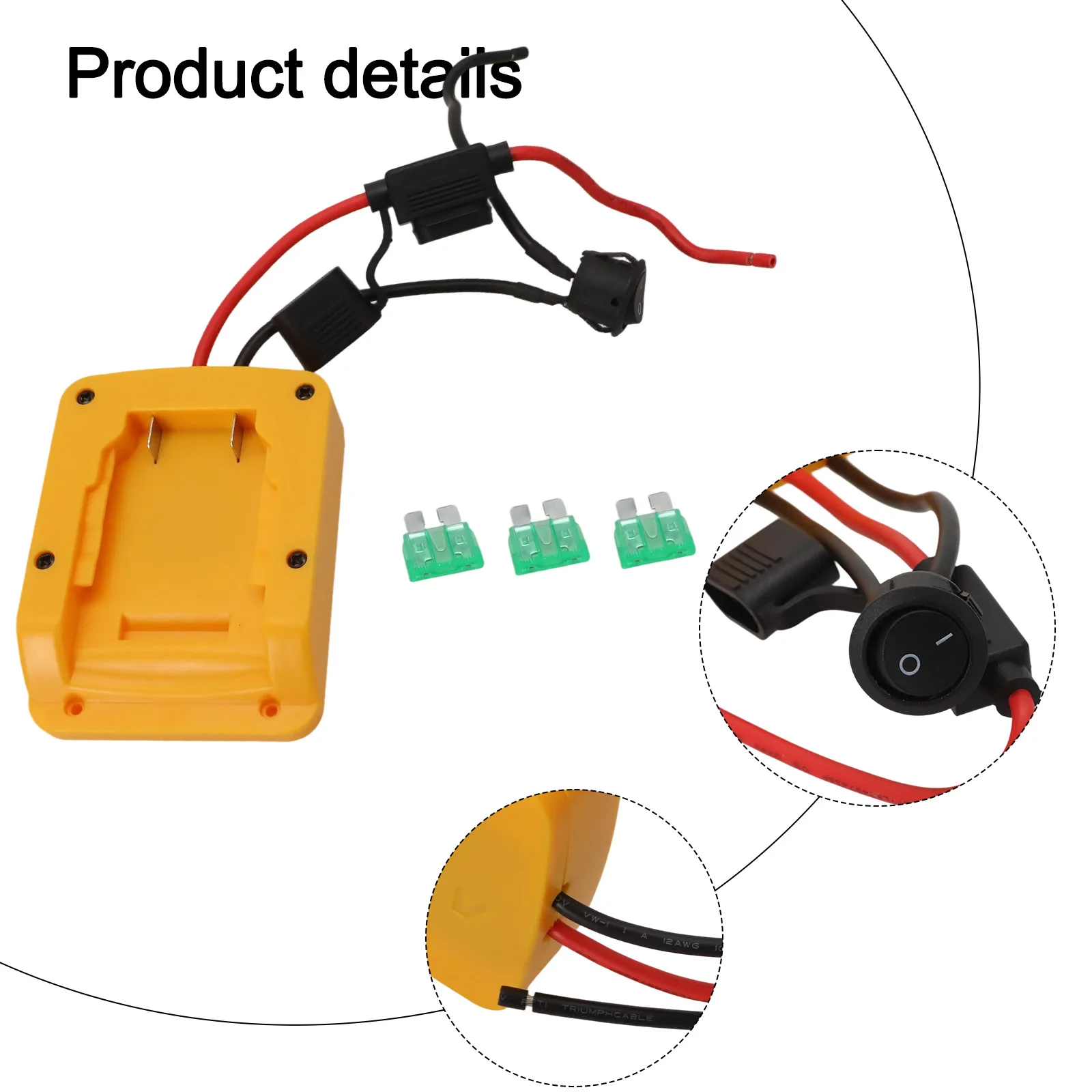 

Sleekly Designed Power Connector System compatible with multiple For Dewalt models including features such as a fuse socket