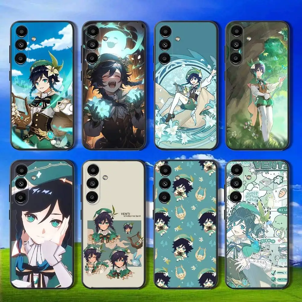 

G-Genshin Impact Venti Barbatos Phone Case For Samsung Galaxy A13,A21s,A22,A31,A32,A52,A53,A71,A80,Soft Black Shell