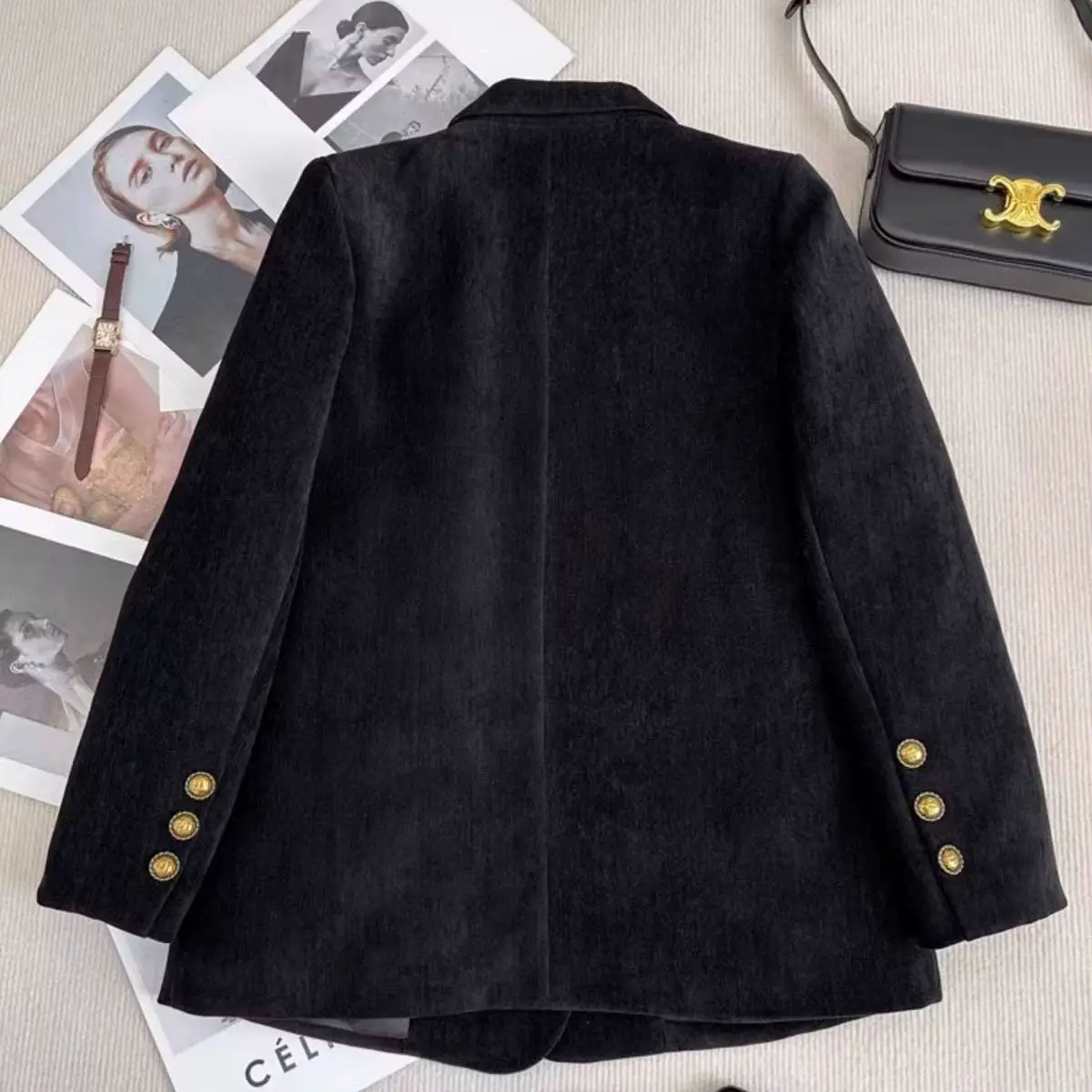 Piumino da donna Autunno Inverno Fodera ispessita Piumino d'anatra bianco Cappotto elegante di fascia alta Blazer neri Abbigliamento donna