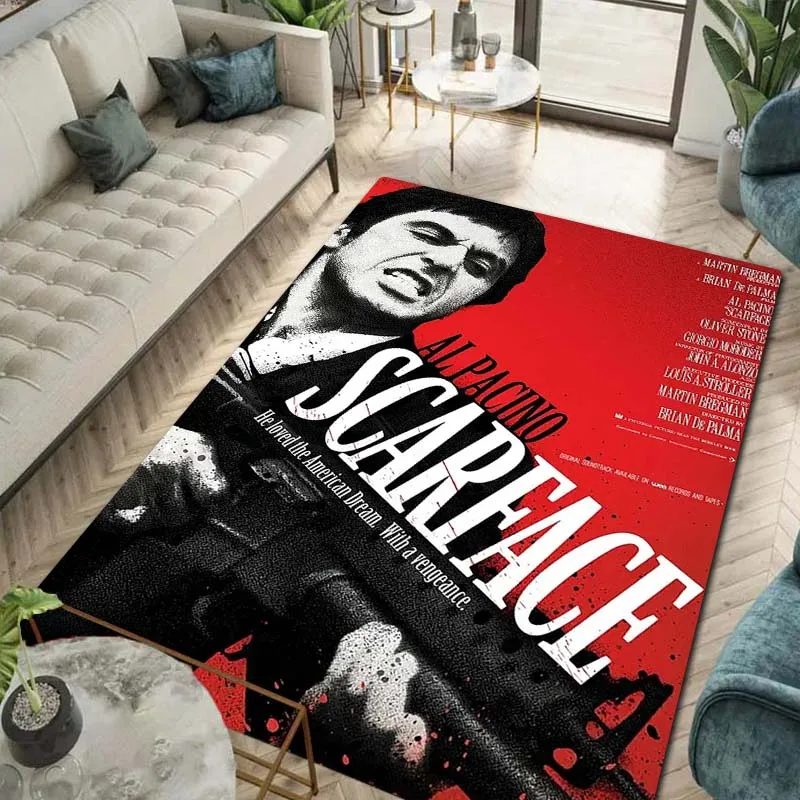 

Scarface Tony 3D Printing Movie Carpet Rug for Bedroom Living Room Home Sofa Decoration,Children Game Large Decor Floor Mat Gift