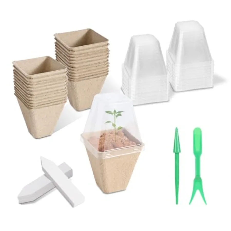 

3in Square Biodegradable Peat Pots for Seed Starting Plant Nursery Pots with 12