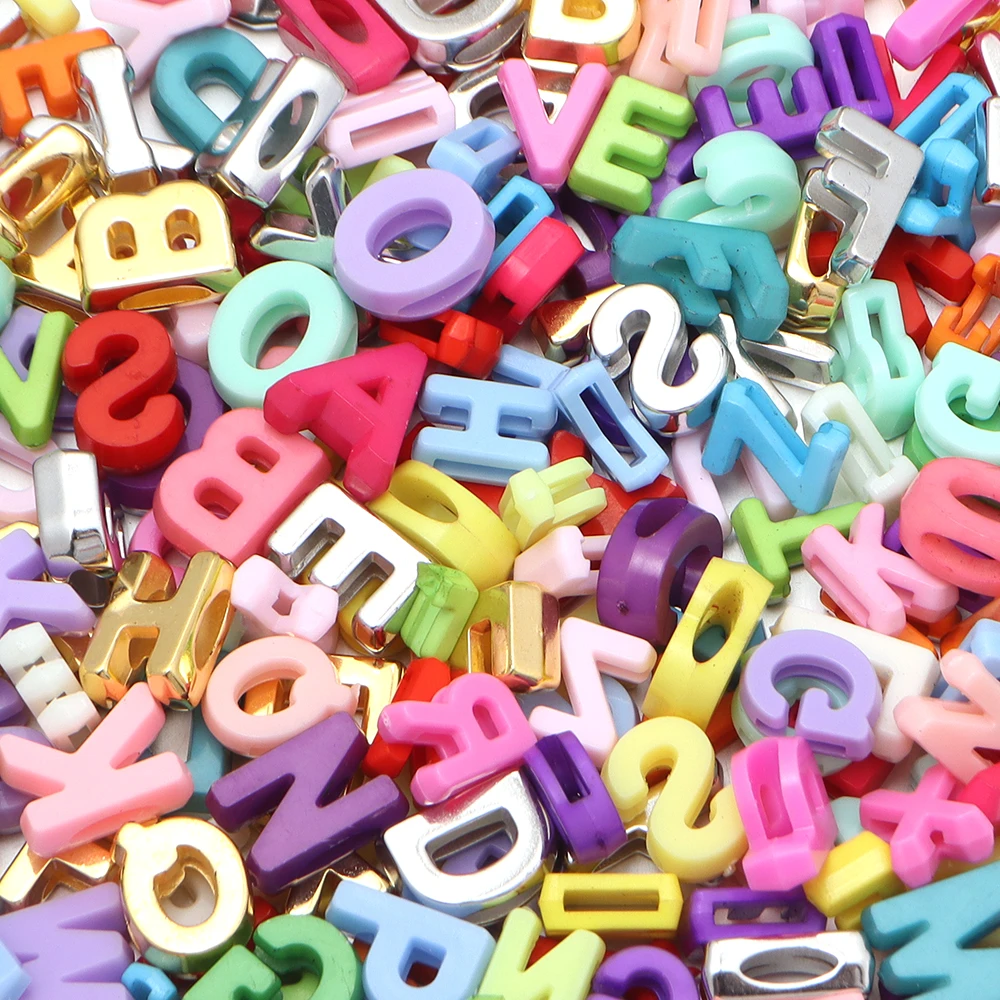 45g/lot Acrylic Alphabet Beads Colorful Mixed A-Z Letter Loose Spacer Beads For DIY Handmade Name Bracelet Necklace Wholesale view 6