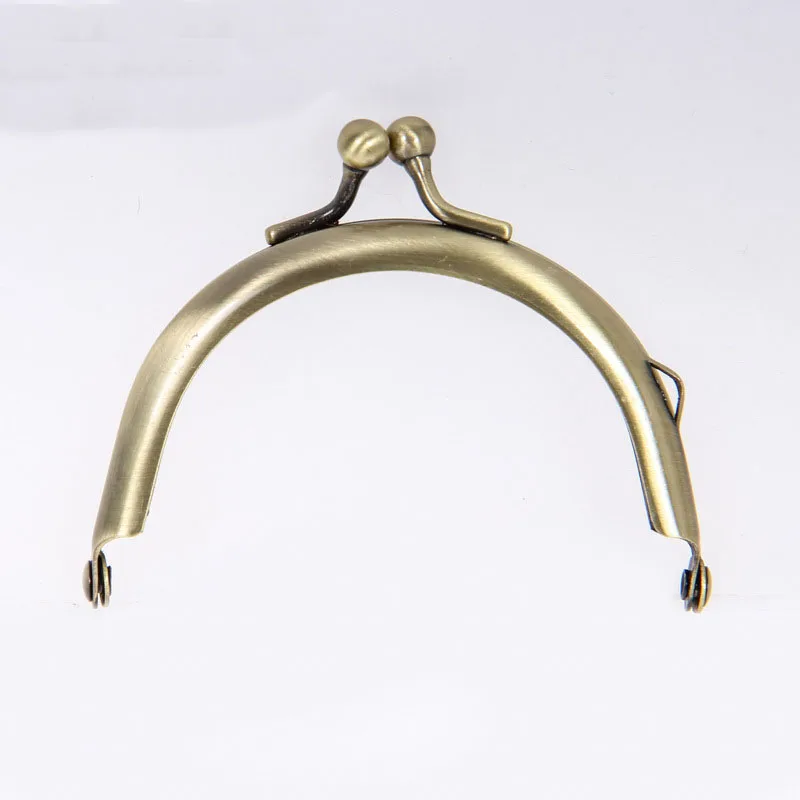 7.5 cm Bronze Double Bead Semicircular Metal Purse Frame Kiss Clasp Clutch DIY Bag Accessory