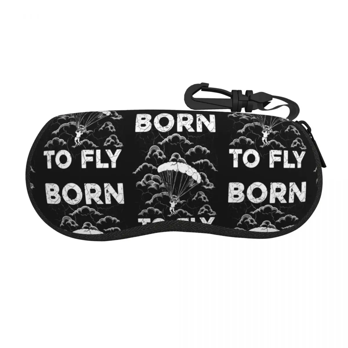 Custom Born To Fly Paraglider Eyeglass Glasses Case Women Men Soft Paragliding Skydiving Sprort Sunglasses Protective Bag