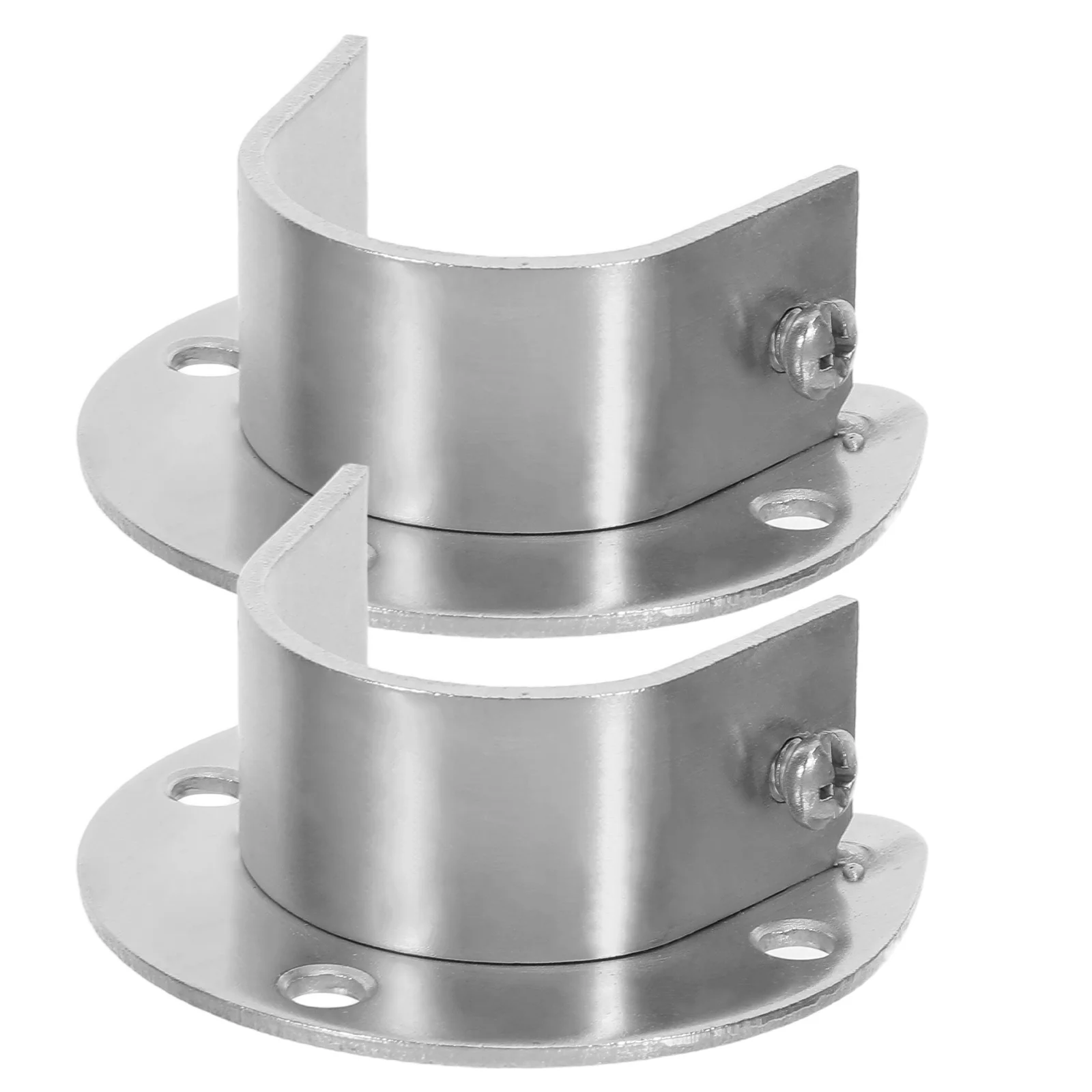 

2Pcs Closet Rod Bracket Stainless Steel Heavy Duty U-Shaped Flange Holder for Wardrobe Bedroom Laundry Clothes Rail Support