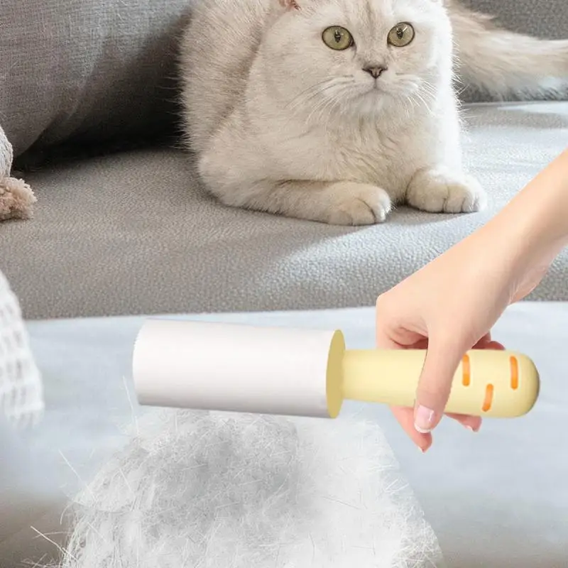 Sticky Lint Roller Reusable Interesting Cat Hair Roller Fun Cat Design Pet Hair Brush Pet Hair Roller Pet Hair Remover Tool For