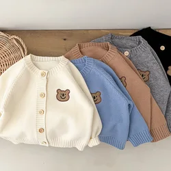 Cute Bear Knitted Baby Clothes Autumn Korean Cardigan Sweaters Long Sleeve Infant Baby Girls Boys Outerwear Newborn Jacket 아기옷