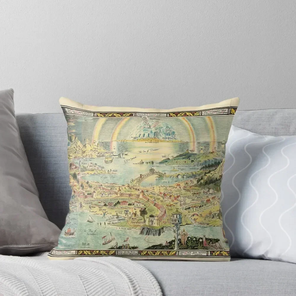 An Ancient Mappe of Fairyland - 1918 Throw Pillow home decor items Decorative Cushion Cover Custom Cushion Photo pillow