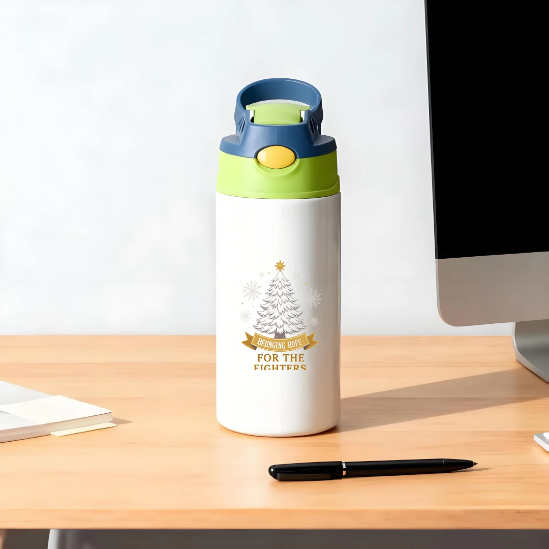 304 스테인리스 스틸 보온컵 + 크리스마스 트리 빨대컵 베이징 희망 전사 에디션 크리스마스 선물 어린이 물컵 세트