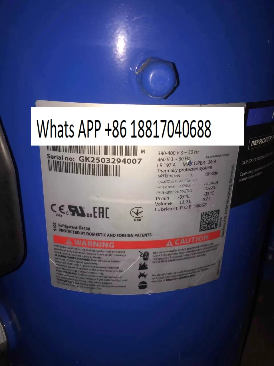 

Original central air conditioning compressor PSH039A4CLC alc cold storage refrigeration compressor PSH065A8LBA