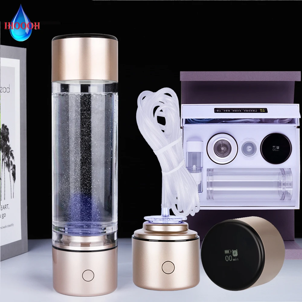 IHOOOH Rich Hydrogen Water Generator Bottle Nano Smart Cup MRET OH 7.8Hz Molecular Resonance Pure H2 Japan Mini Ventilator