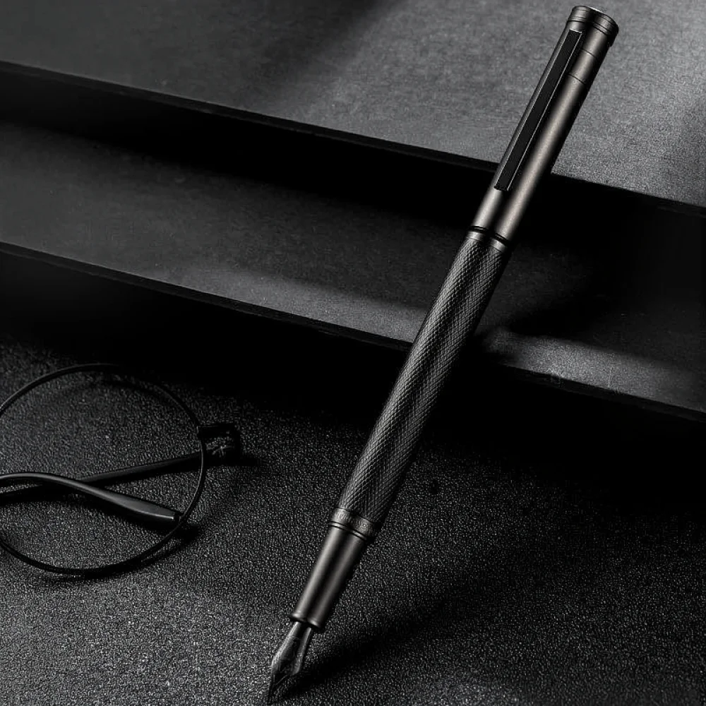 Classic Samurai Style Metal Fountain Pen Gift Box Office Stationery Set Smooth Writing Instrument For Executive Business Gifts