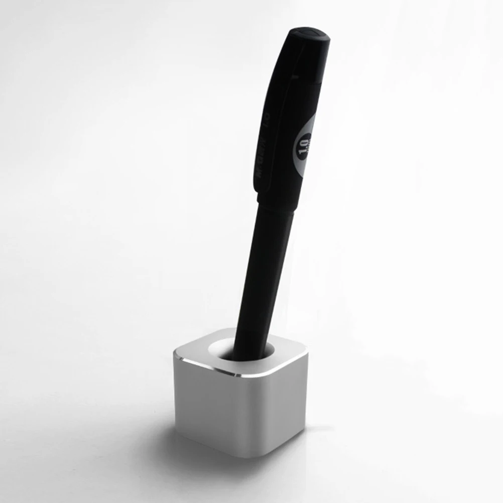 

Sturdy Aluminum Alloy Pen Holder Single Pencil Stand Desktop Organizer For Home Office School Anti-Corrosion Silicone Cushioned