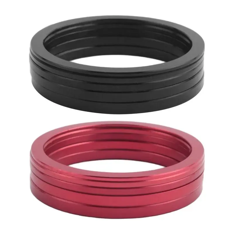 B48B-10 Pieces Bike 7 8 9 10 11 Speed Cassette Steering Wheel Hub Spacers 1Mm 1.5Mm 2Mm 2.5Mm 3Mm Crank Washer (Black, Red)