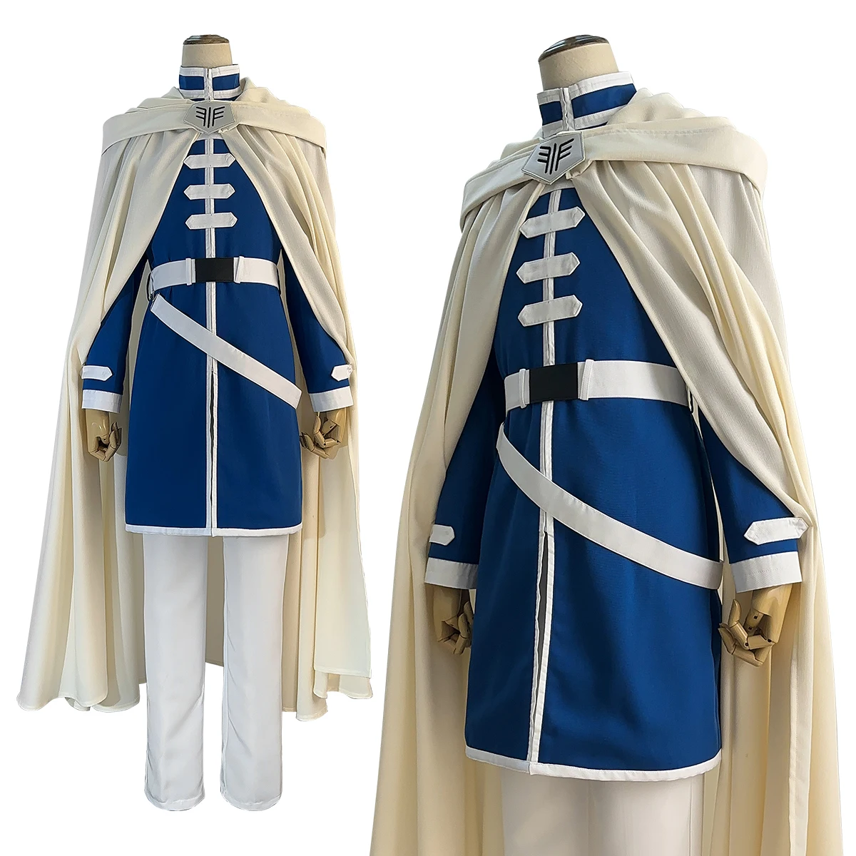 Costume de Cosplay de Dessin Animé Himmel, avec Perruque, Châle, Everak, Manteau, Pantalon, Rose, Filet, Synthétique, Cadeau de Noël