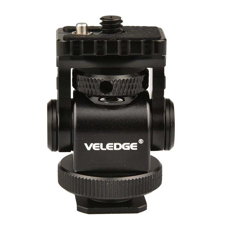 Vlogmagic-soporte giratorio e inclinable para Monitor, adaptador de zapata para micrófono, luz Led para vídeo