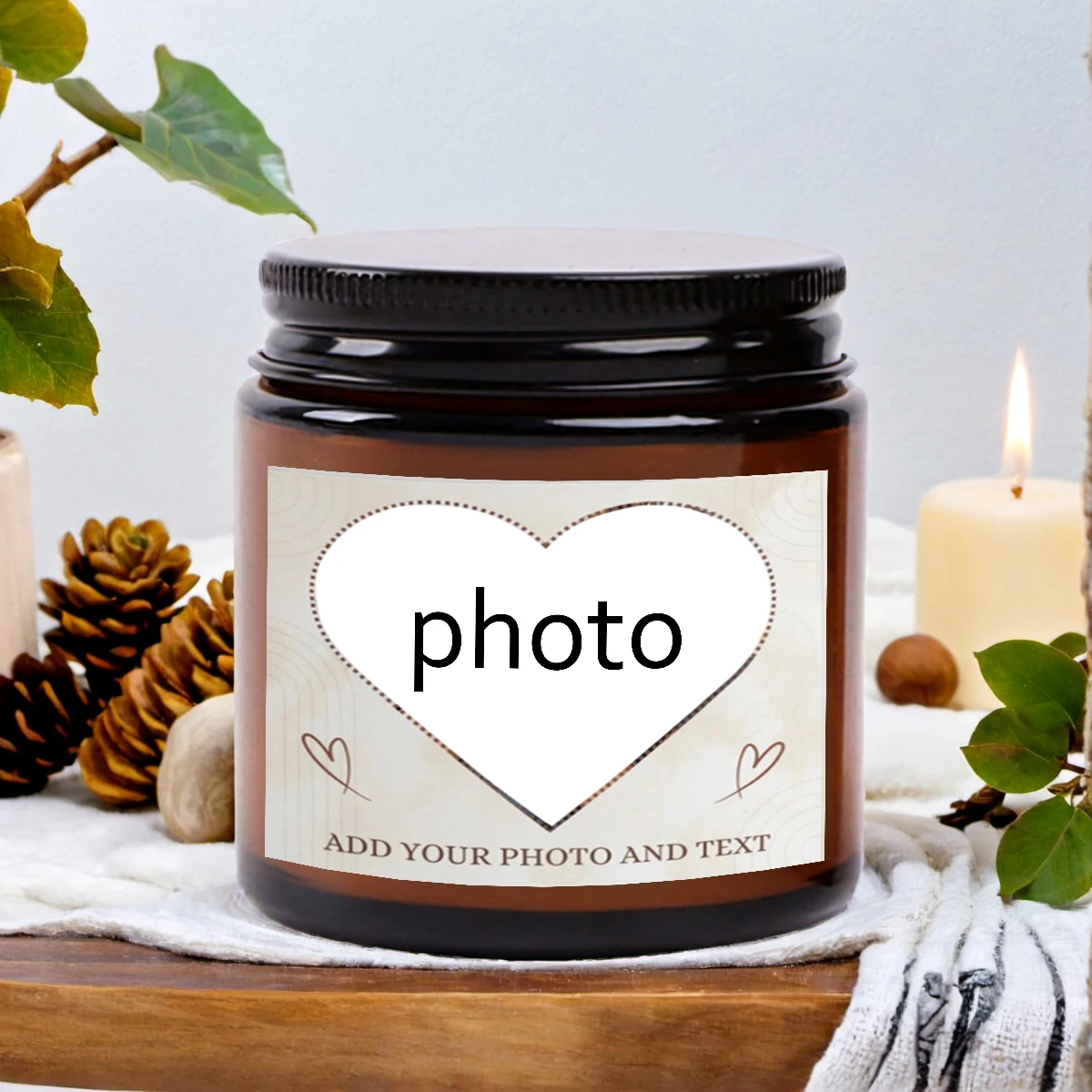 

3.5oz personalized canned candles, customized love pictures, couple gifts, anniversary gifts, birthday gifts, bridesmaid gifts,