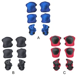 6 Pieces Children Skating Bike Protective Gear Bicycles Knee Wrist Ice Skiing Skate Roller Protector Cycling Blue